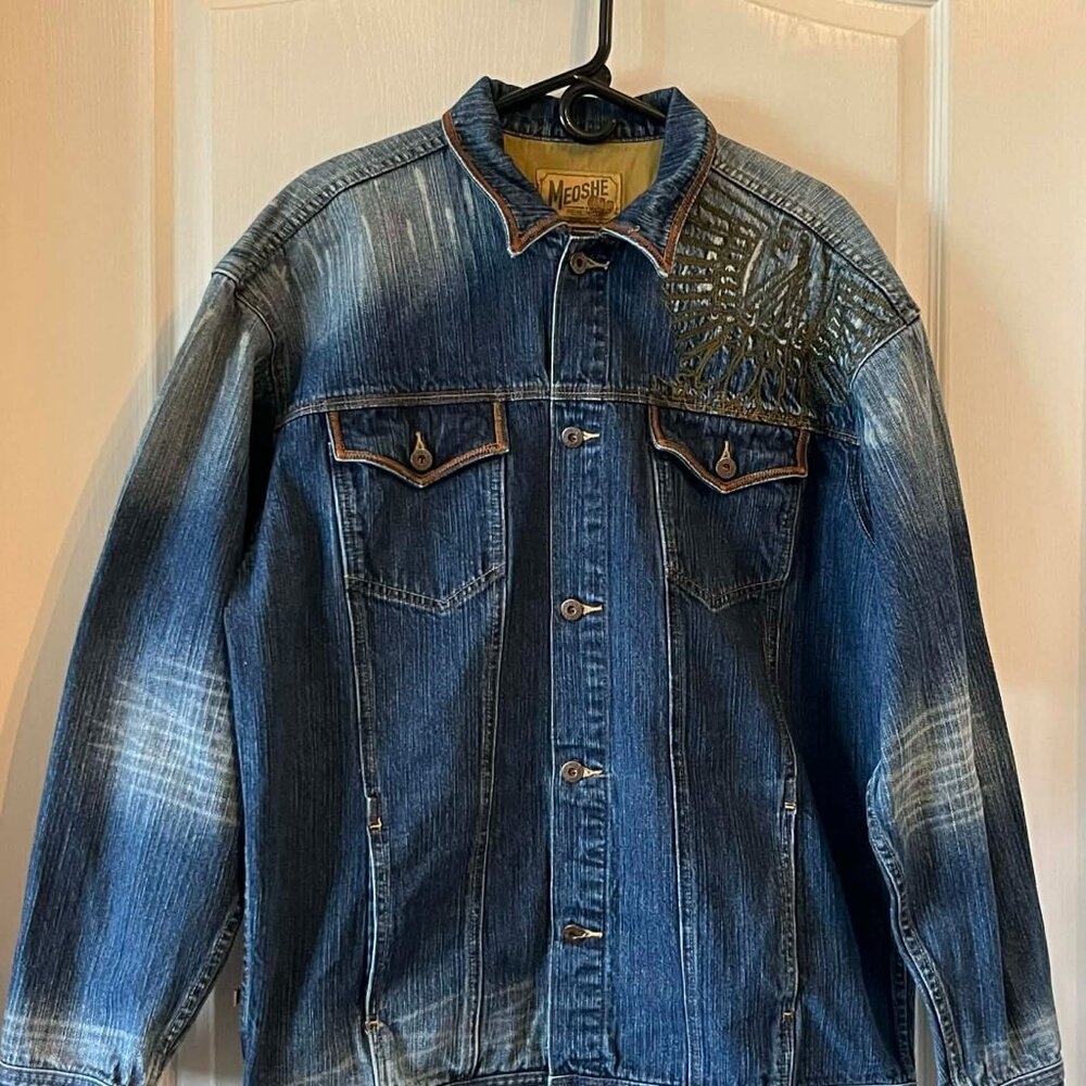 Vintage Meoshe Premium From Coast to Coast Denim Jacket Men's XL